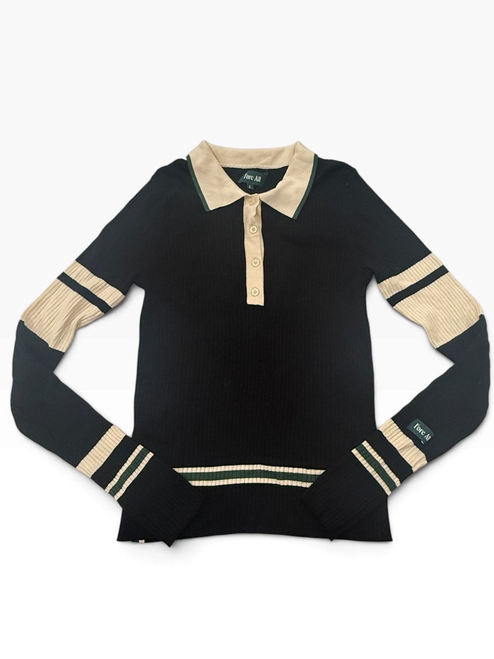 Fore All Royal Ribbed Long Sleeve Black